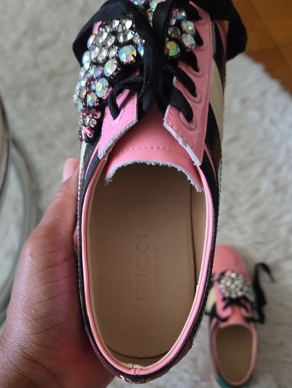 Gucci Pink and Black Women's Sneakers - Picture 8 of 8